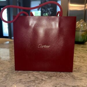 👜 Cartier Red Shopping Gift Bag – 8” x 7” x 3.25”